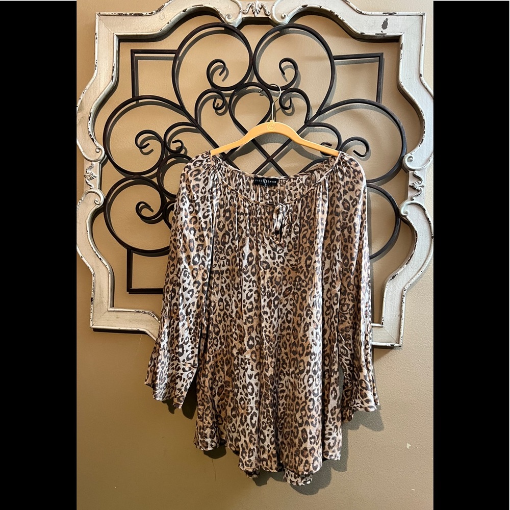 2XL Sheer Leopard Print Top